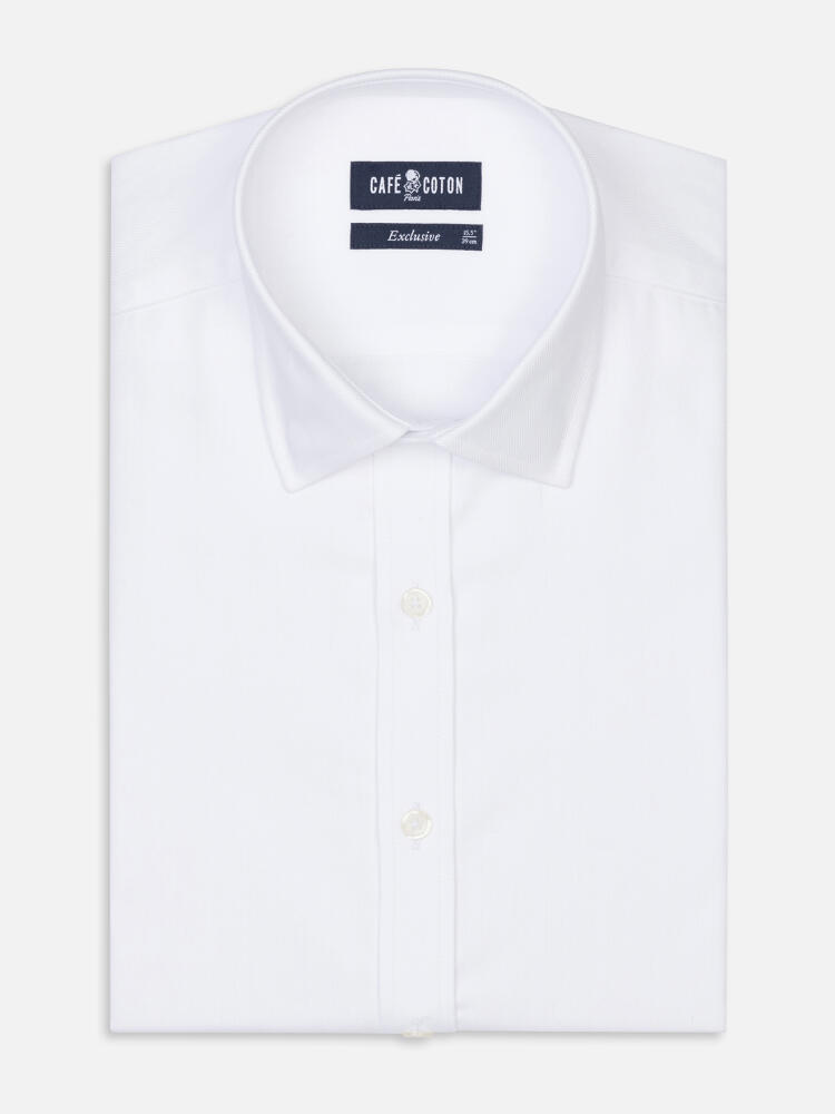 Herringbone slim fit shirt - White