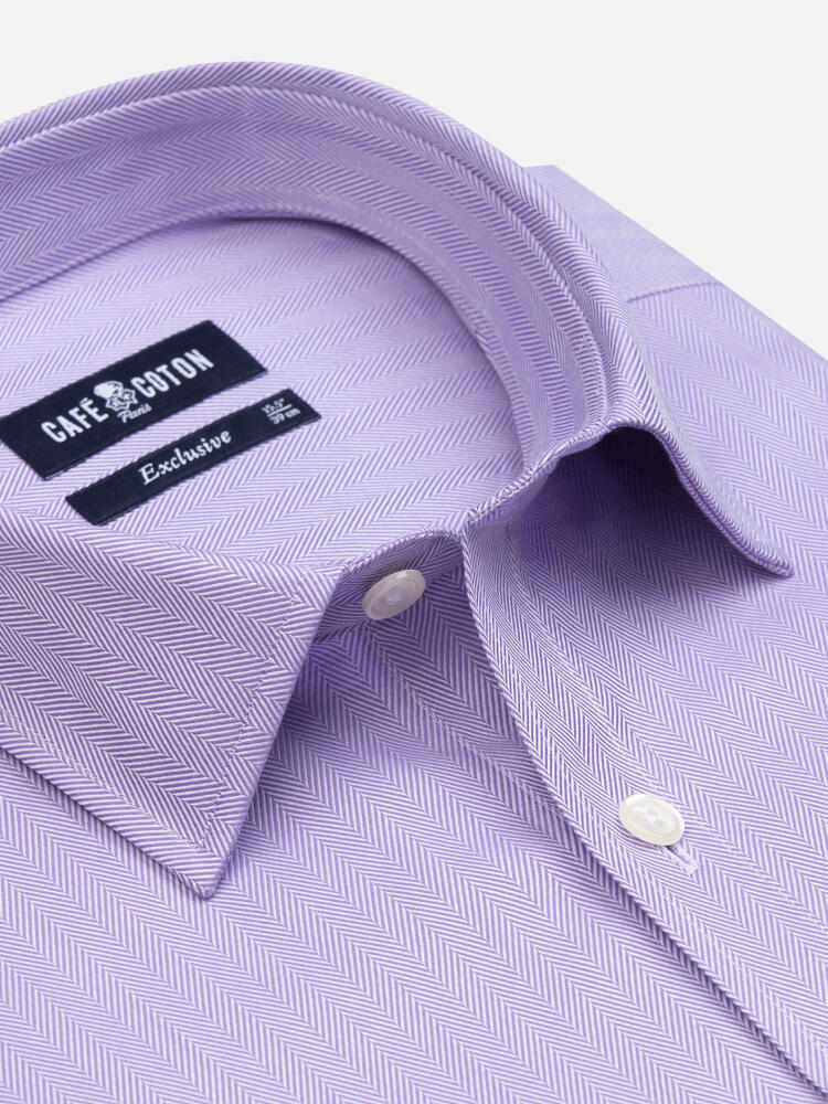 Herringbone slim fit shirt - Lila