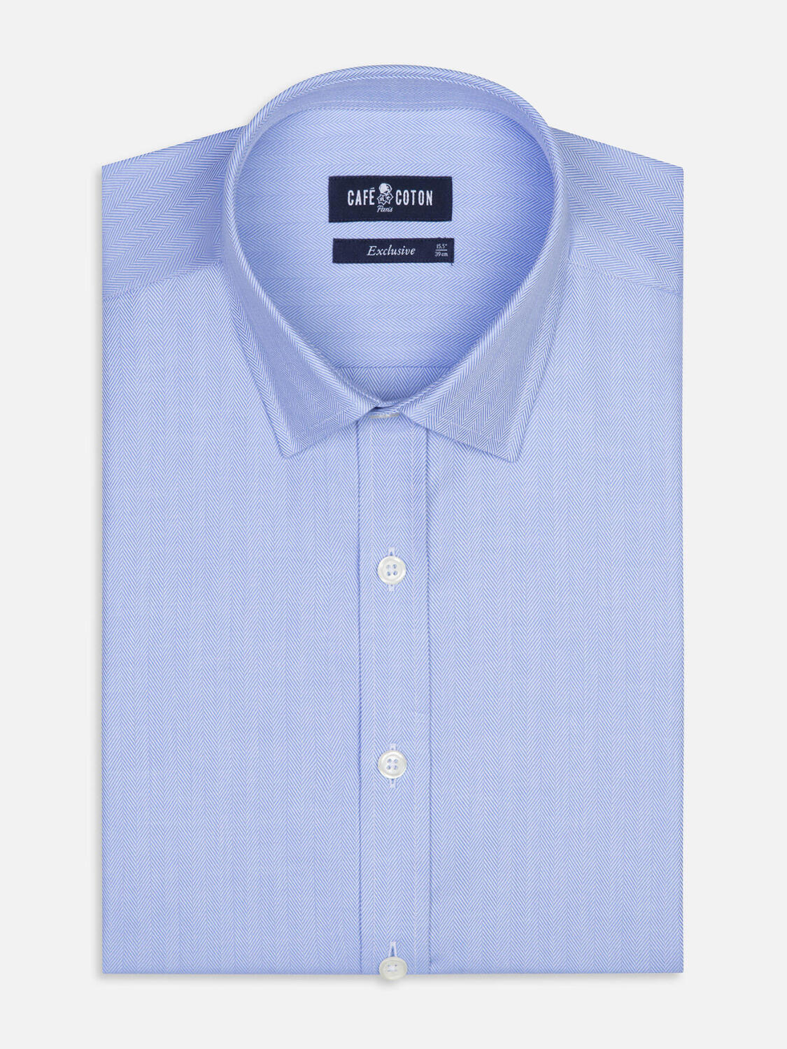 Herringbone slim fit shirt - Blue sky