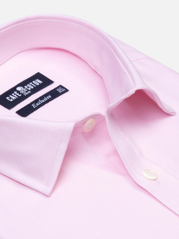 Herringbone slim fit shirt - Pink