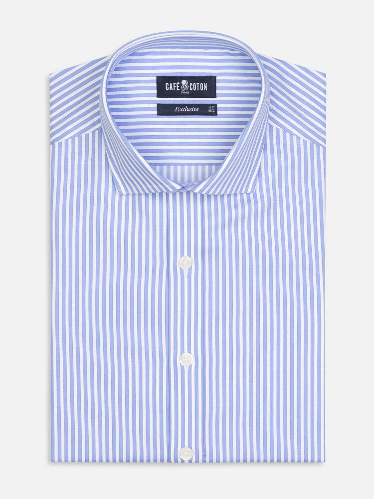 Chemise cintrée Colin à rayures ciel - Petit Col