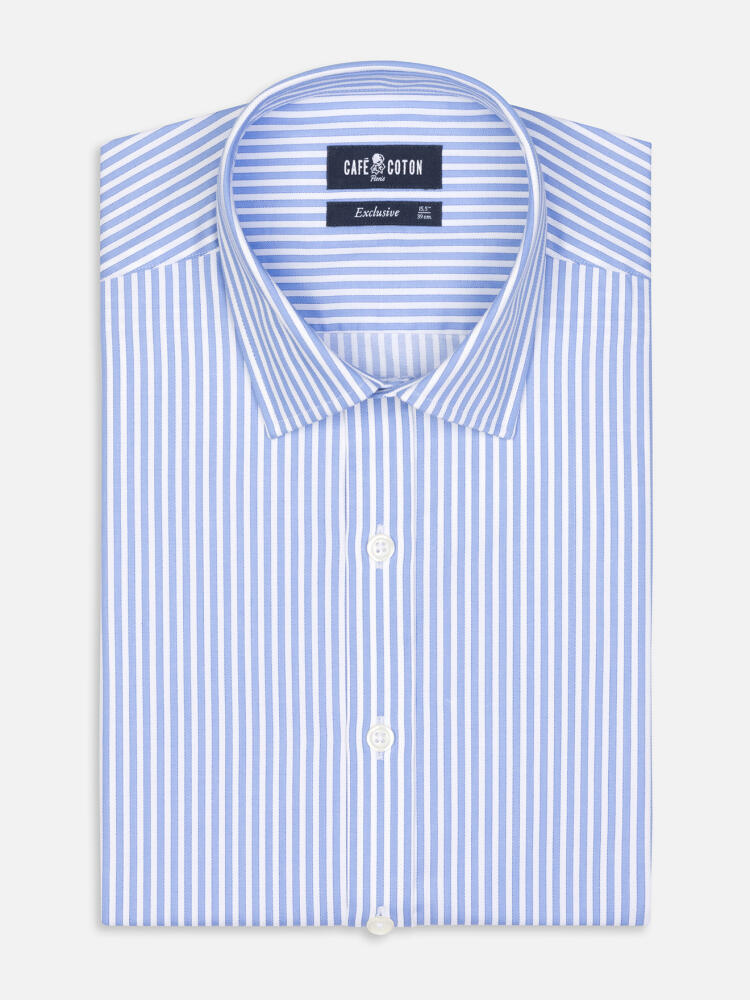 Colin sky stripe slim fit shirt  - Short Collar