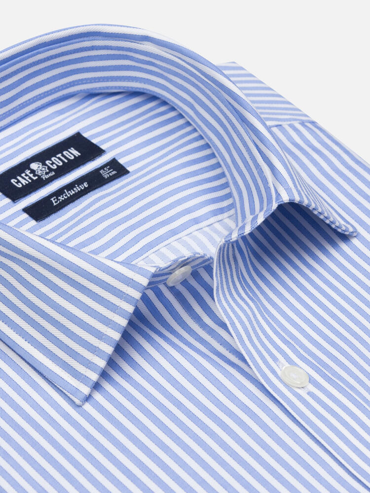 Colin Camicia slim fit a righe celesti  - Colletto piccolo