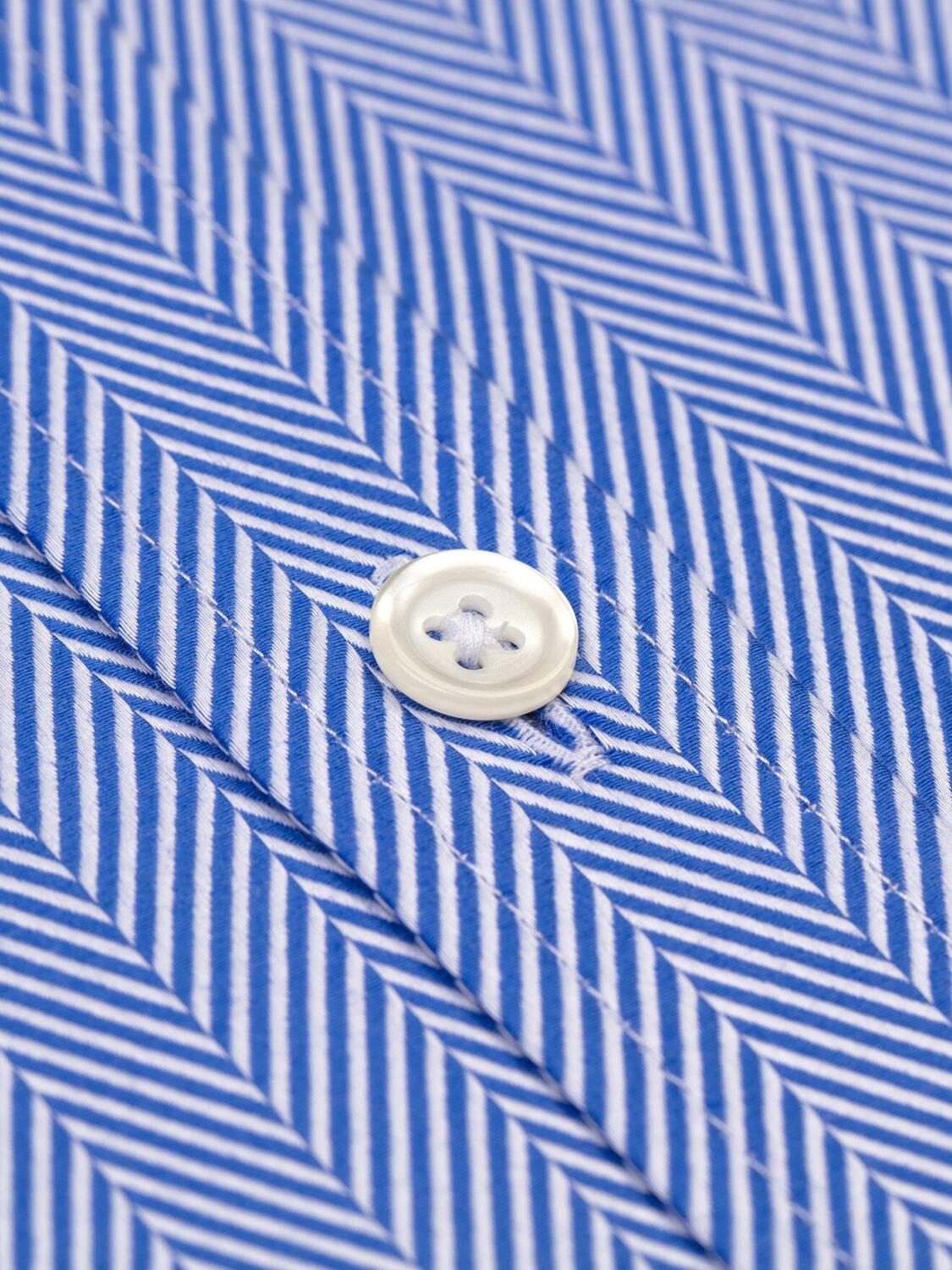 Camicia slim-fit Come in spigato blu - Piccolo Collo