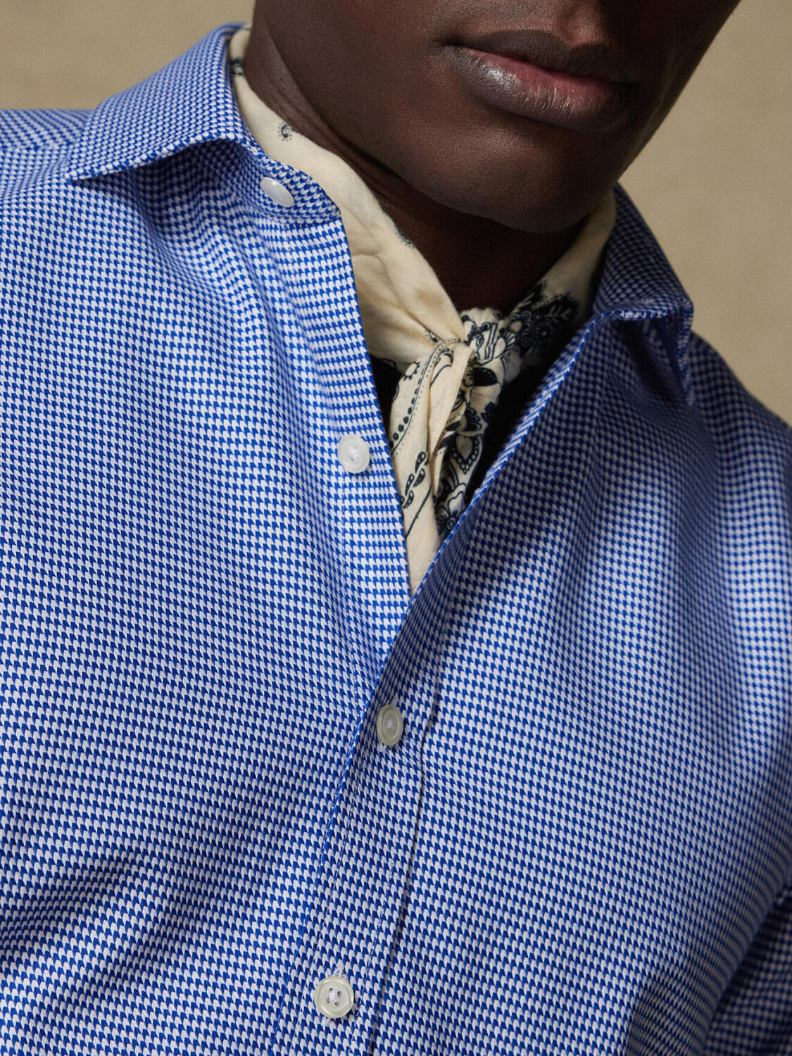 Camicia slim Corey in twill blu navy - Colletto francese
