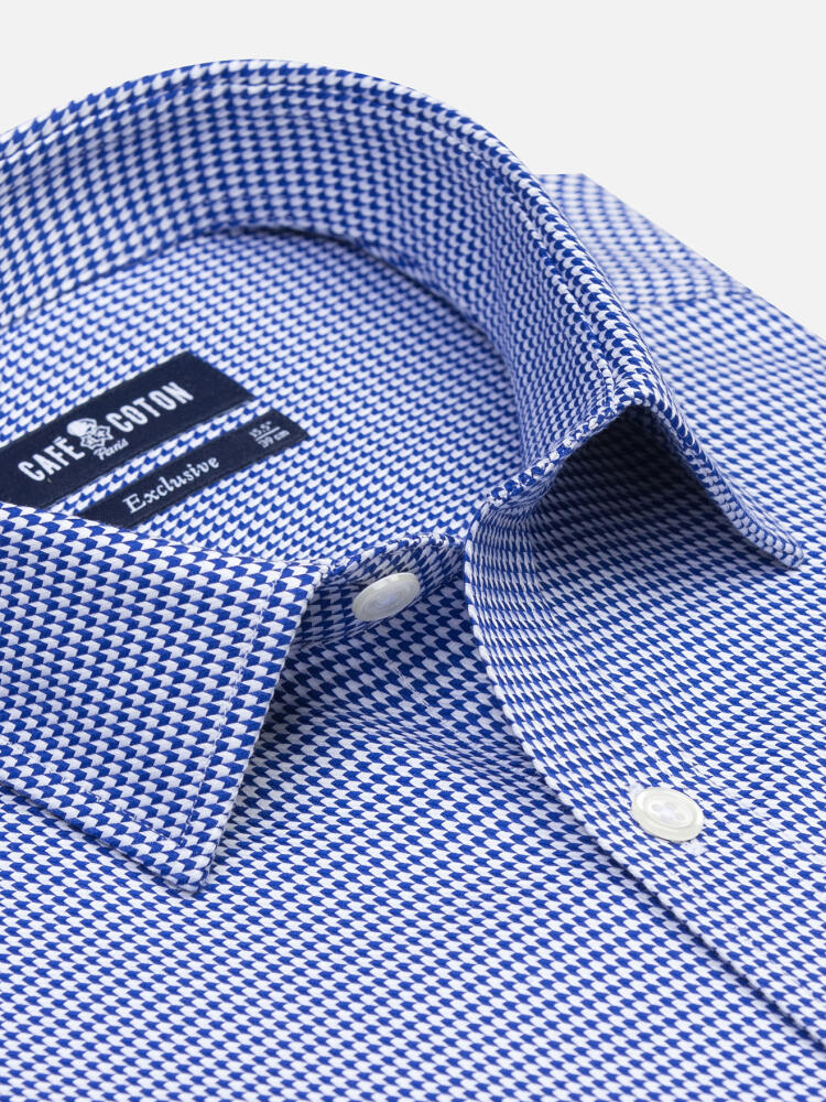 Corey tailliertes Hemd in navy blau Twill - Französischer Kragen