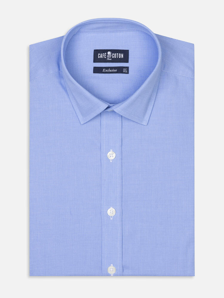 Daria sky poplin slim fit shirt - Short Collar