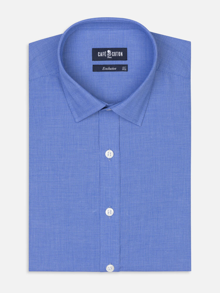 Daria blue poplin slim fit shirt - Short Collar