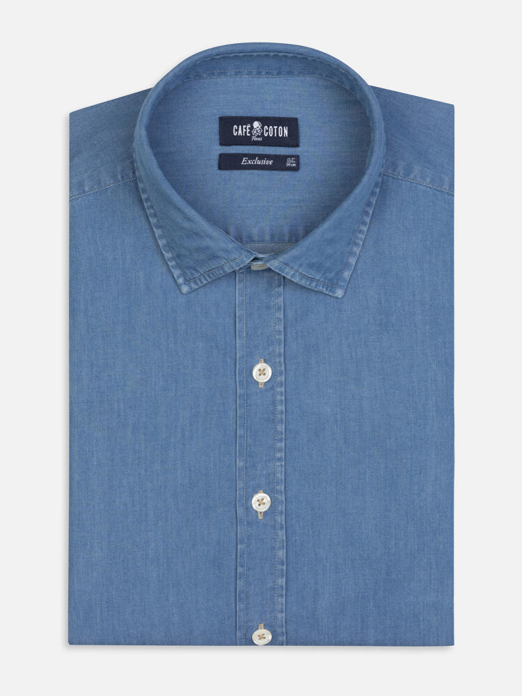 Blauw denim overhemd