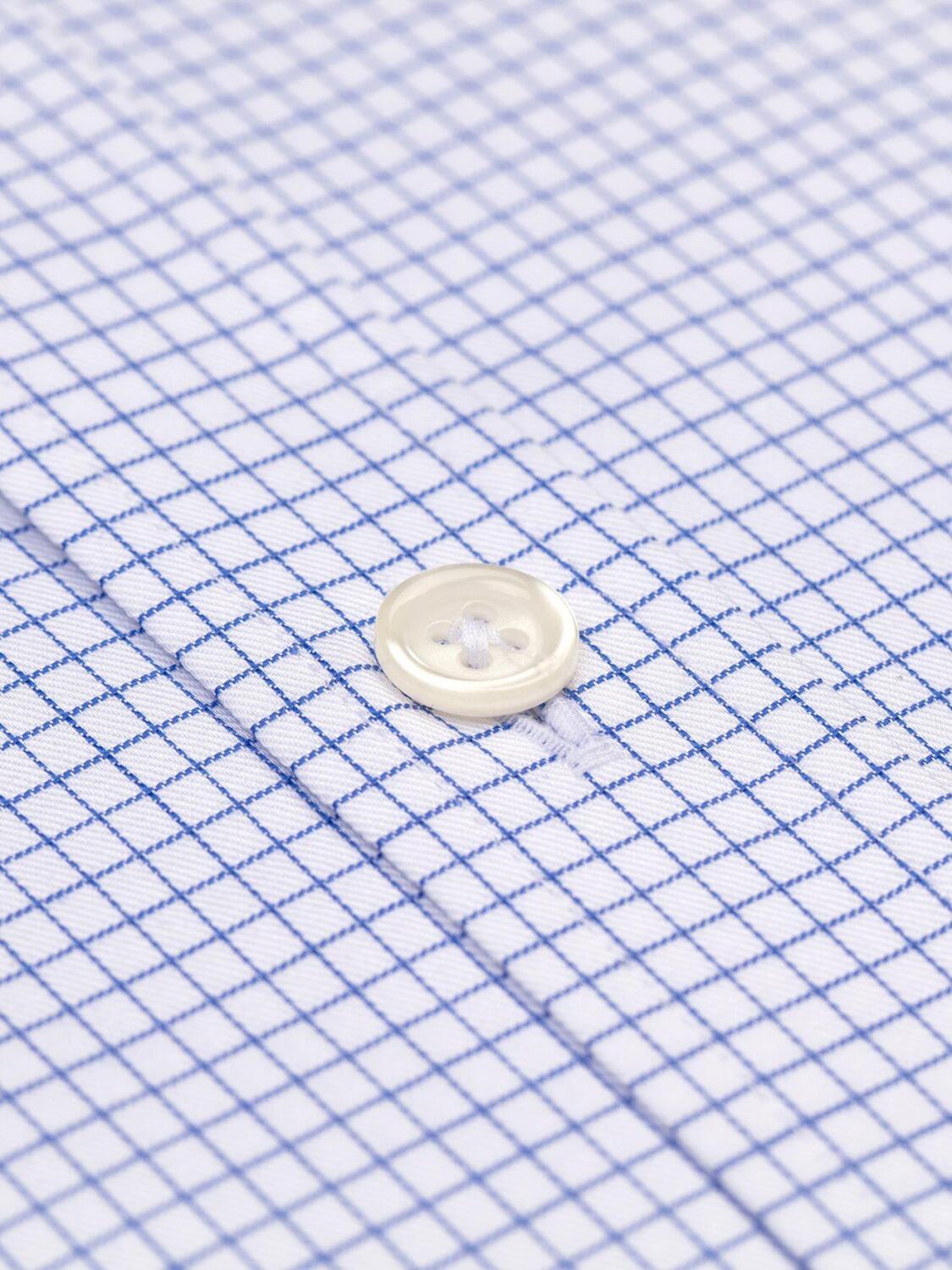 Chemise cintr&eacute;e Gill &agrave; carreaux bleus - Petit Col