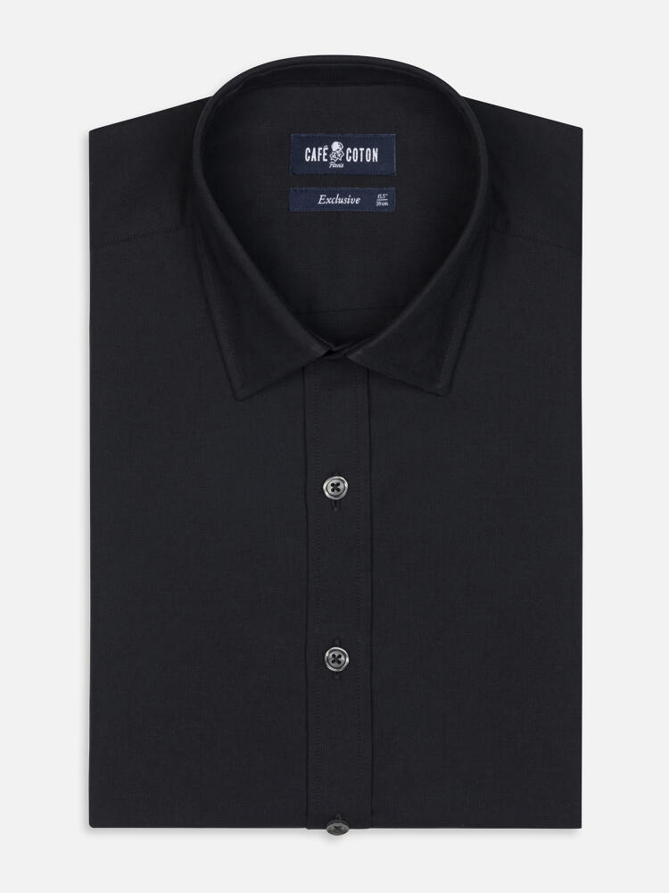 Camisa entallada Gleeson Negra - Cuello Pequeño