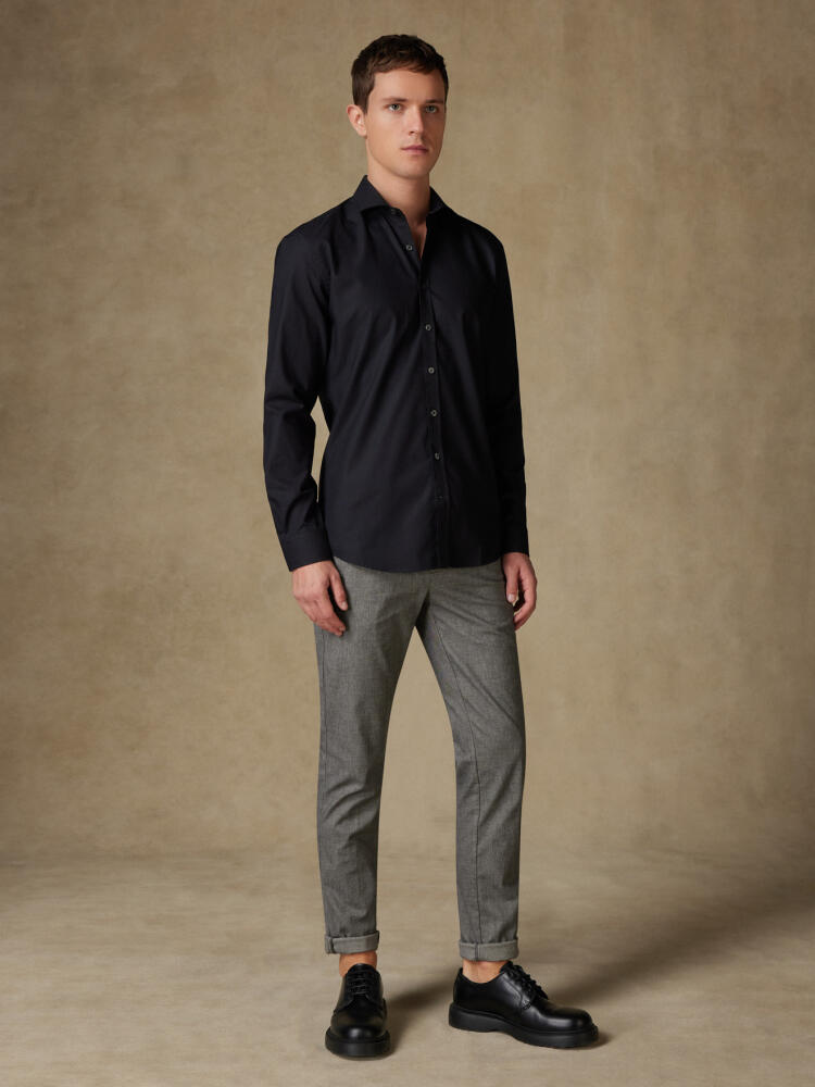 Gleeson black slim fit shirt - Short Collar