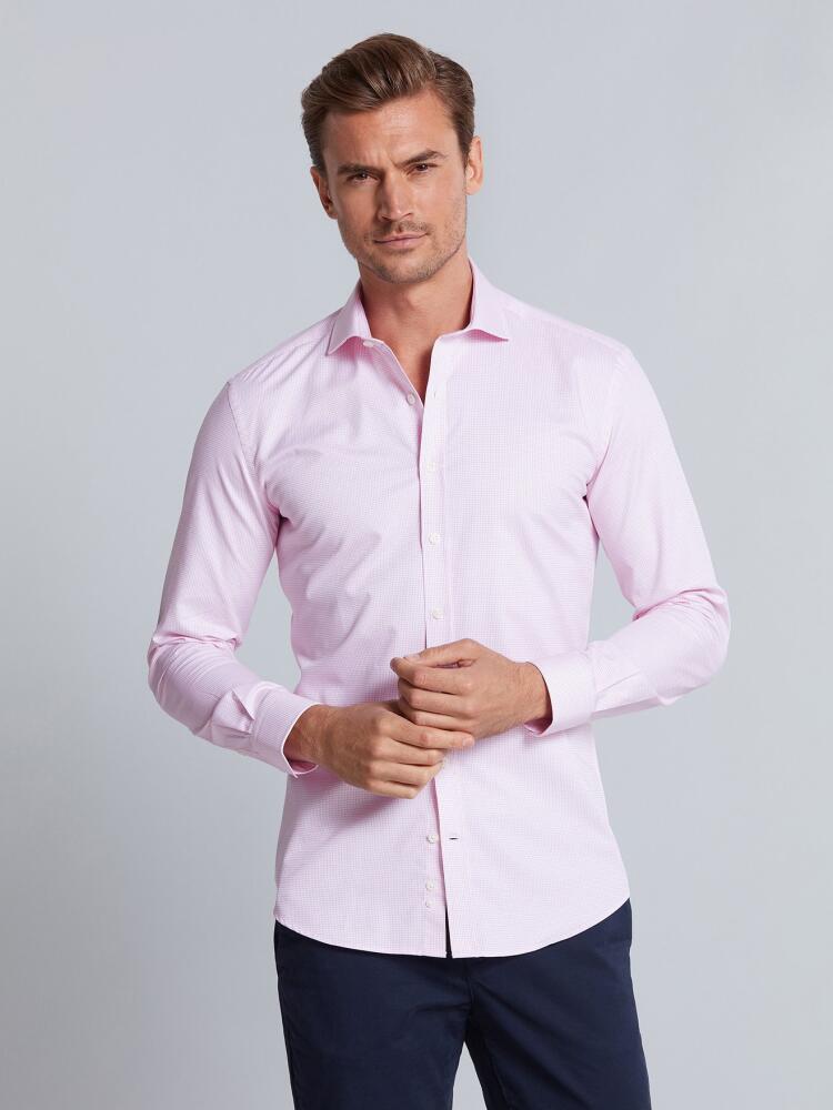 Chemise cintrée Lenny à carreaux rose - Petit Col