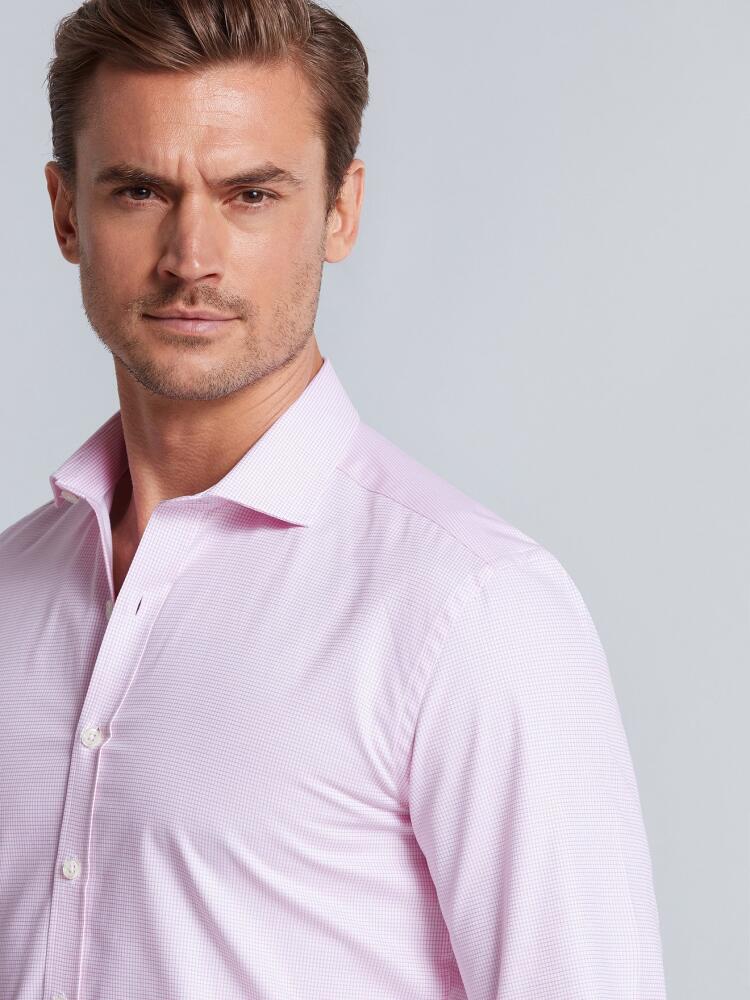 Chemise cintrée Lenny à carreaux rose - Petit Col