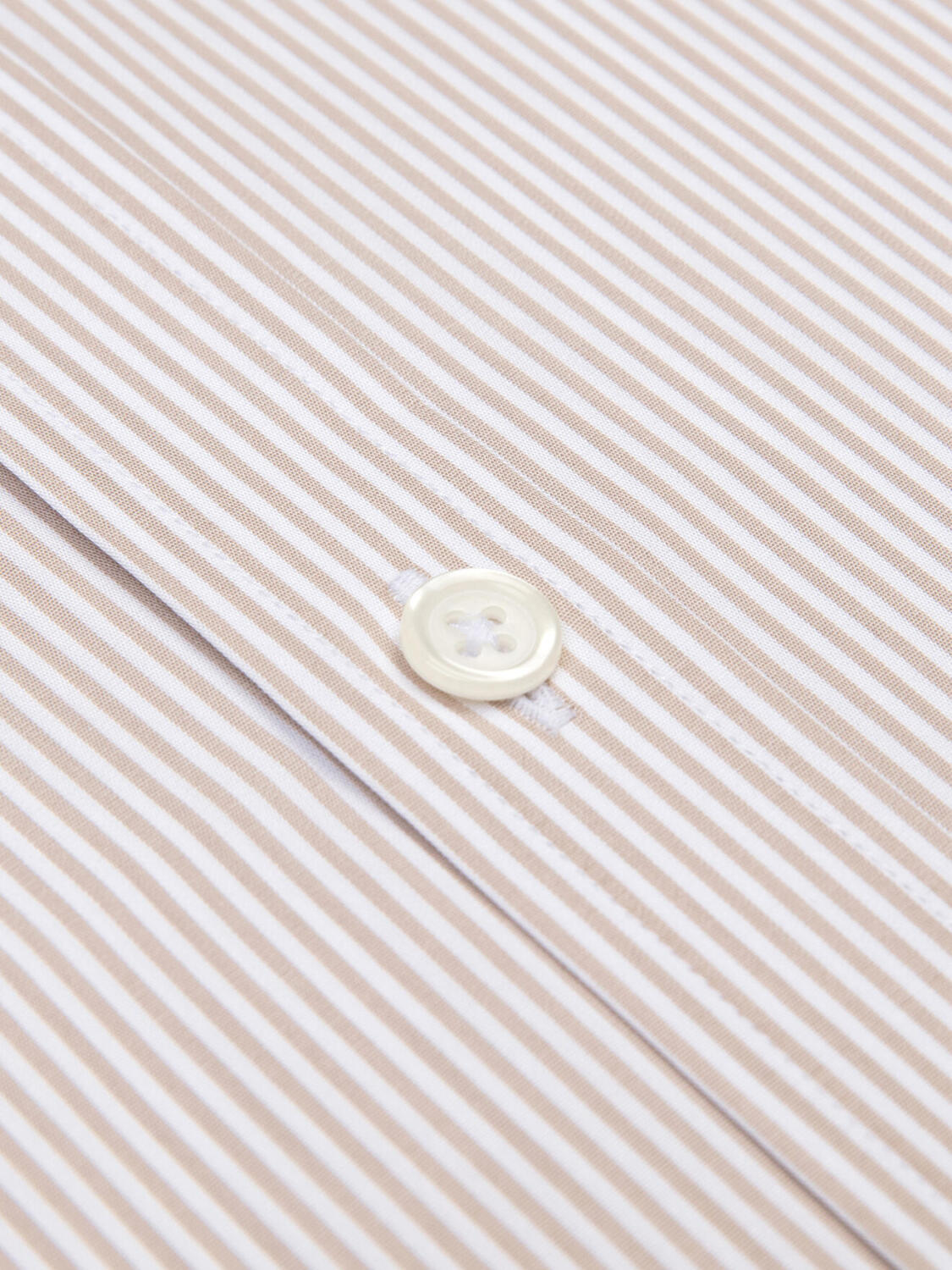 Camicia slim Menthon a righe beige