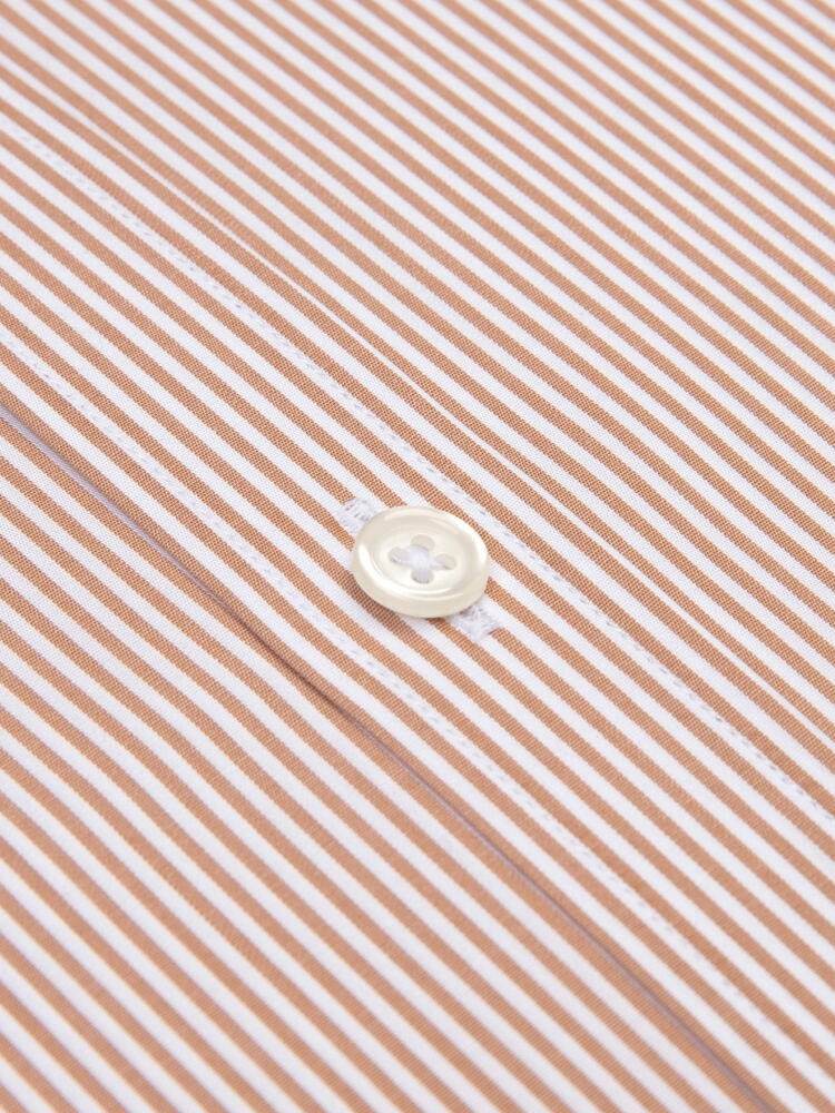 Camicia slim Menthon a righe havana