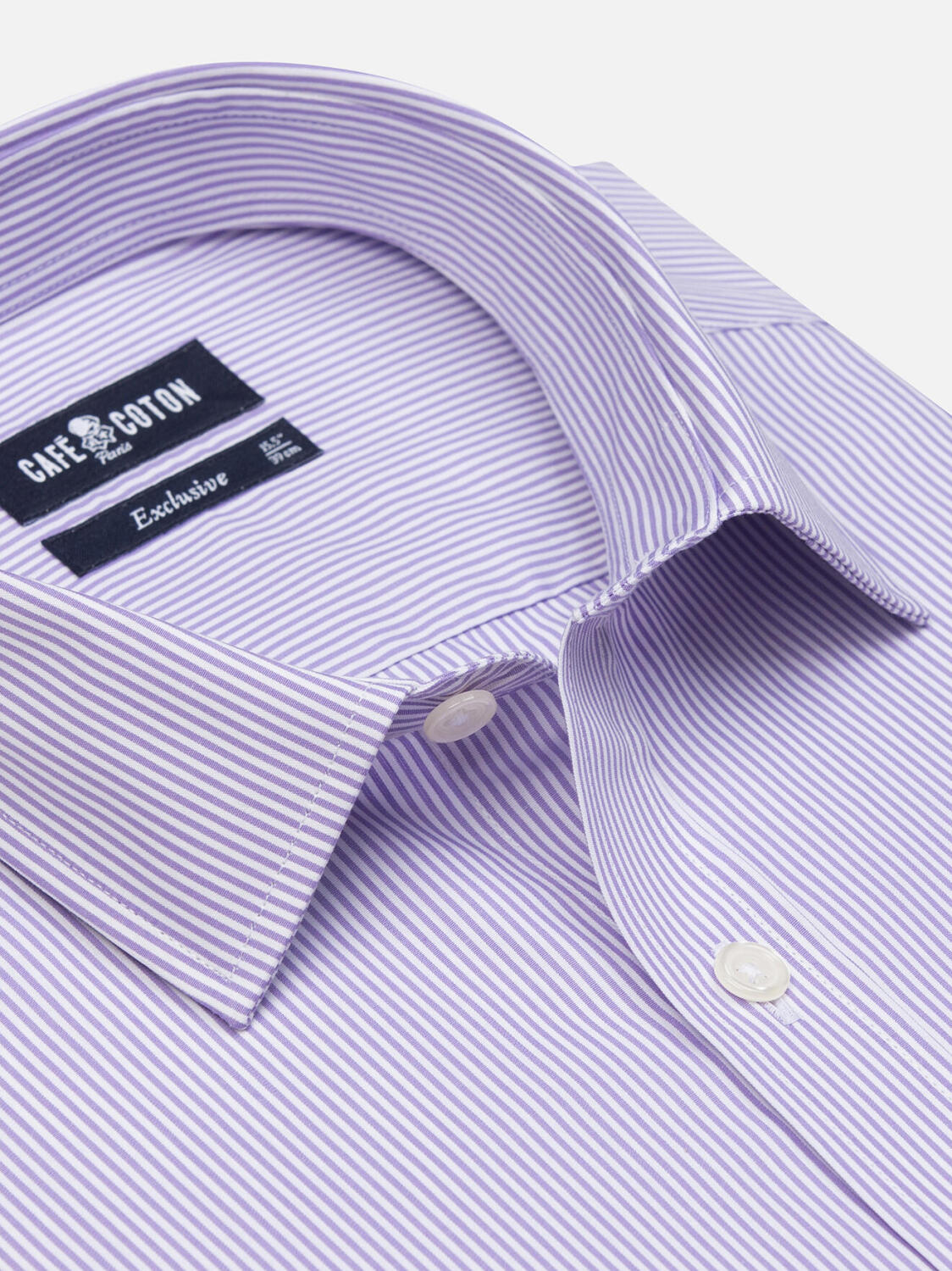 Camisa entallada Menthon rayas parma - Cuello Pequeño