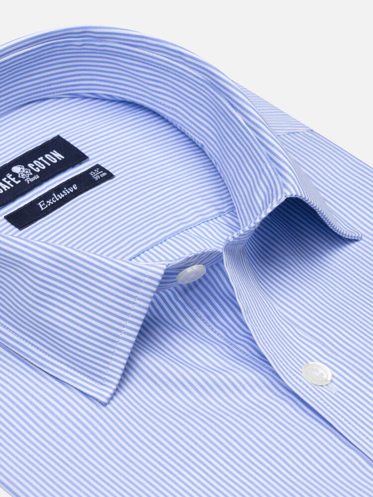 Menthon sky stripe slim fit shirt - Short Collar