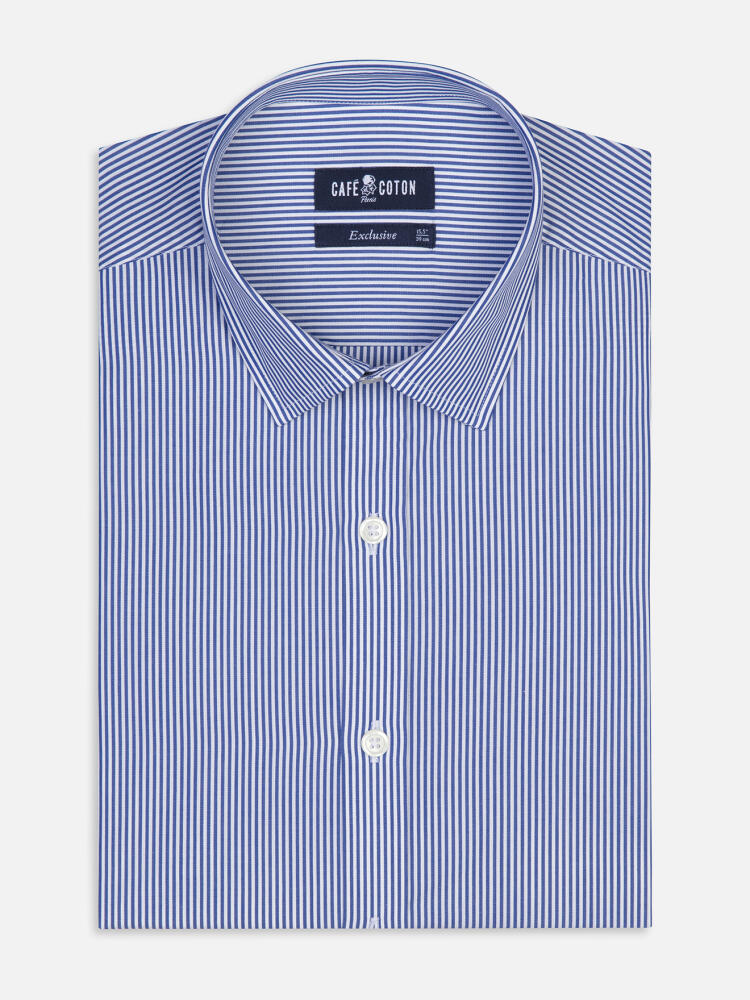 Menthon-Tailliertes Hemd mit Streifen in navy - Kleiner Kragen