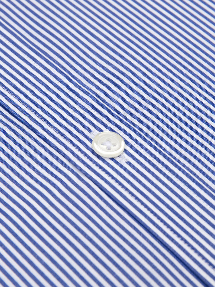 Menthon-Tailliertes Hemd mit Streifen in navy - Kleiner Kragen