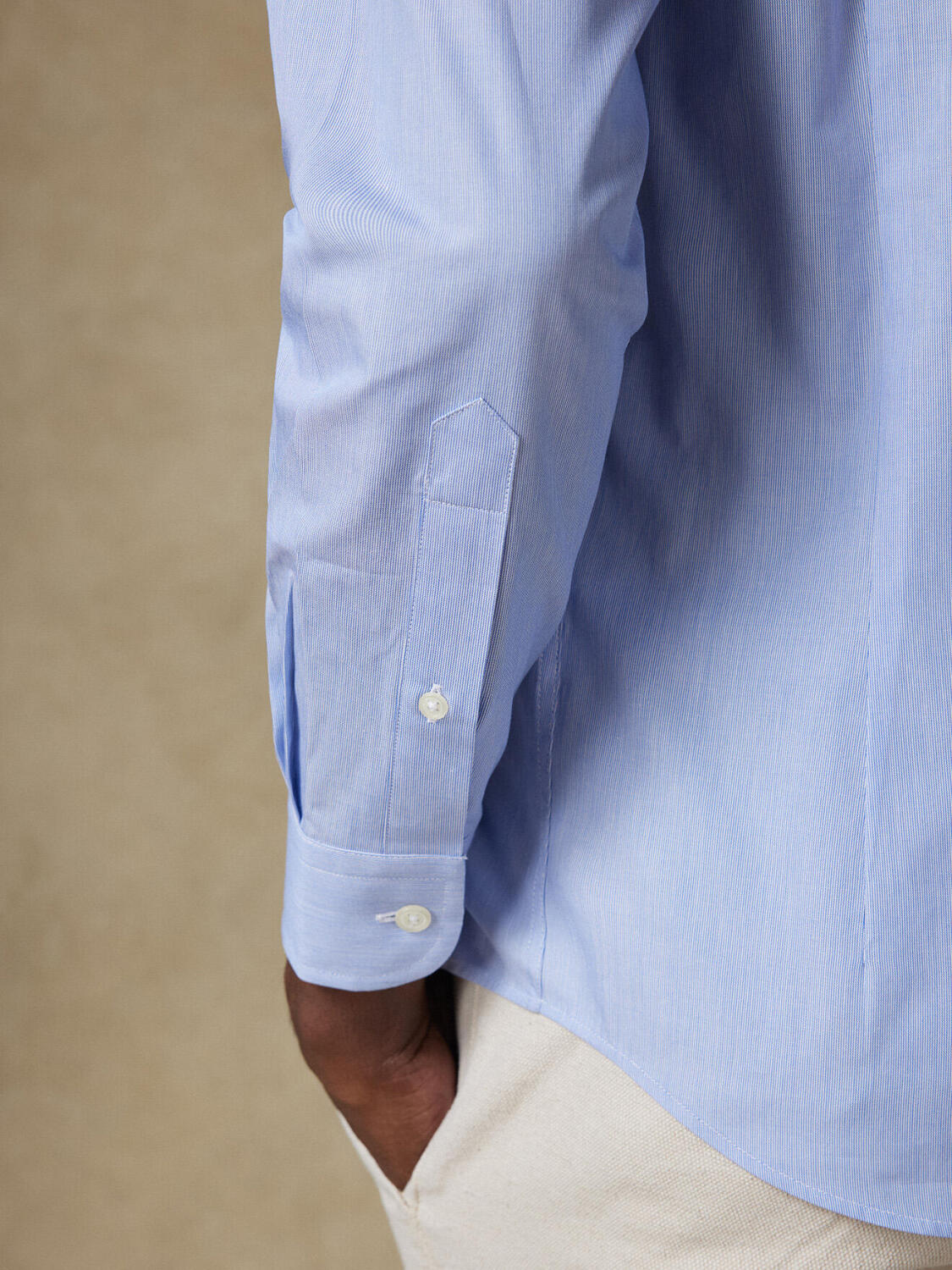 Camicia slim fit Mille Strisce Blu - Colletto piccolo