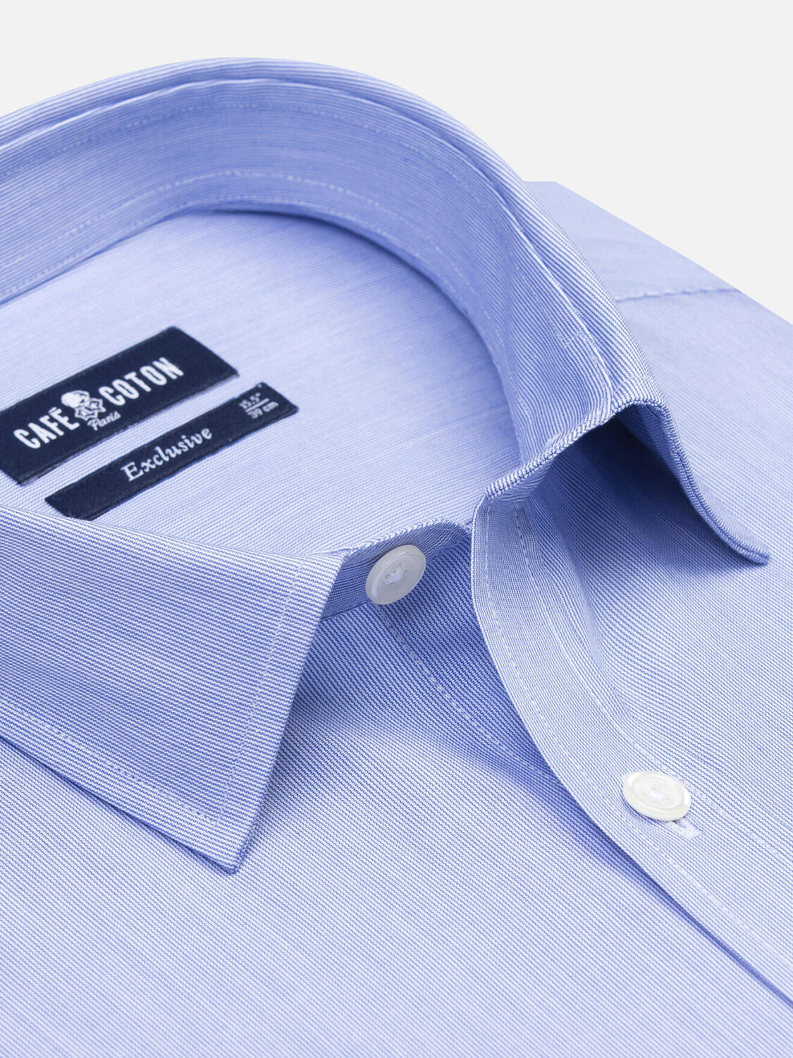 Camicia slim fit Mille Strisce Blu - Colletto piccolo