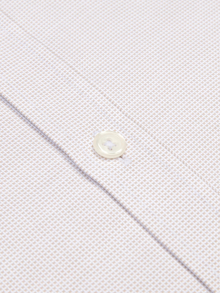 Chemise cintrée en natté sable - Petit col