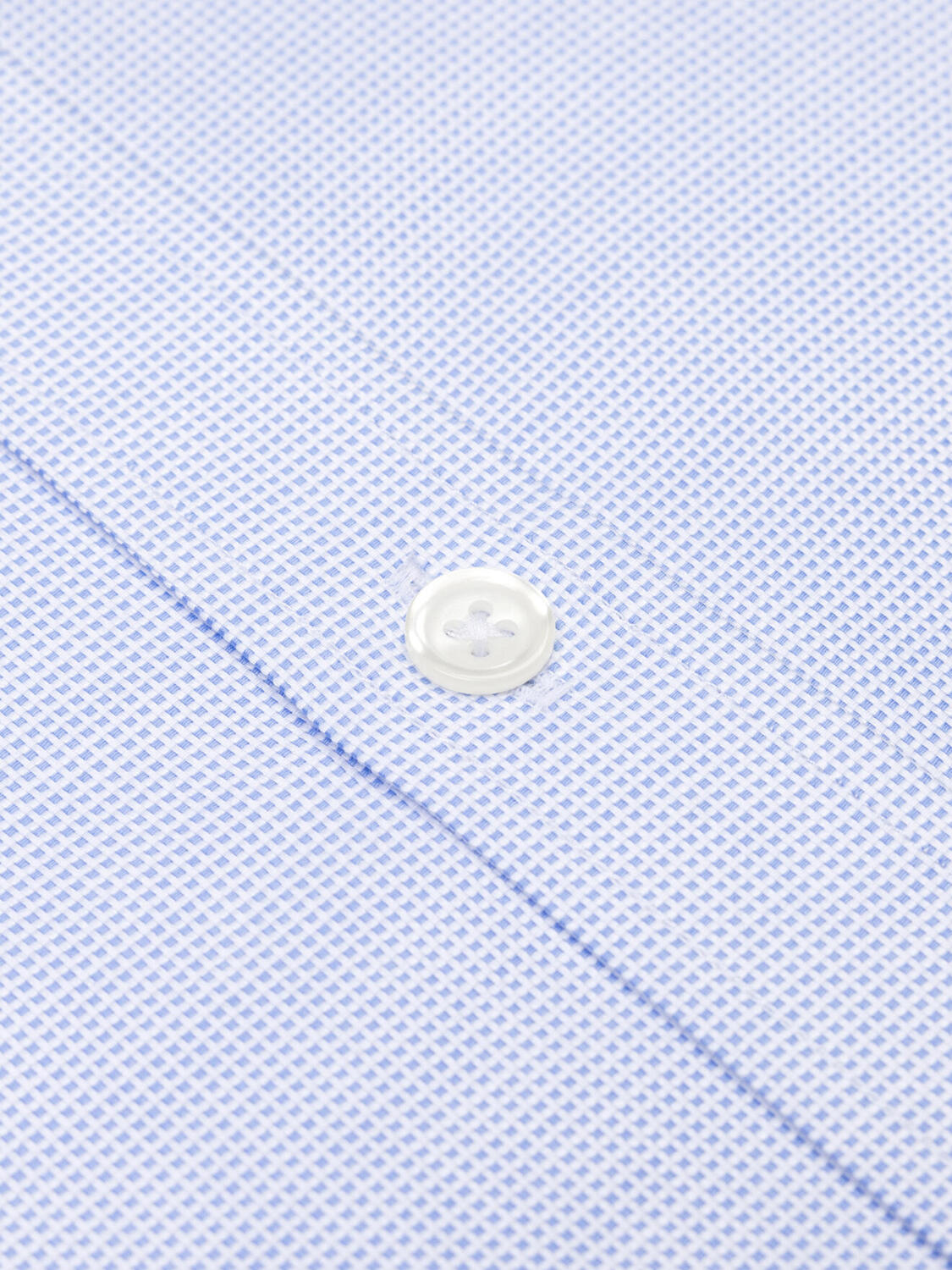 Chemise cintrée en natté ciel - Petit Col