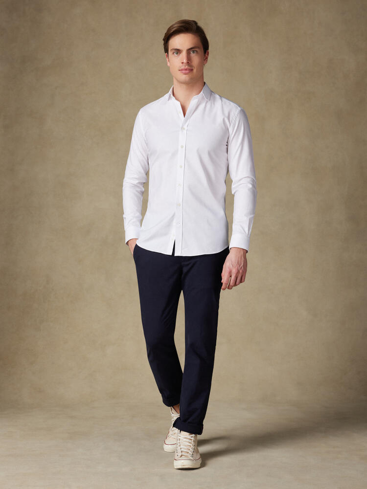 Chemise cintrée en oxford blanc - Petit Col