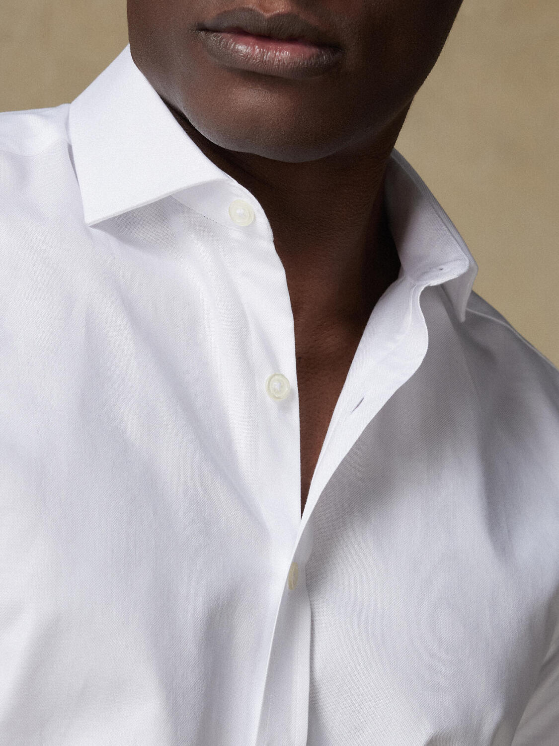 Camisa entallada oxford blanca - Cuello Pequeño