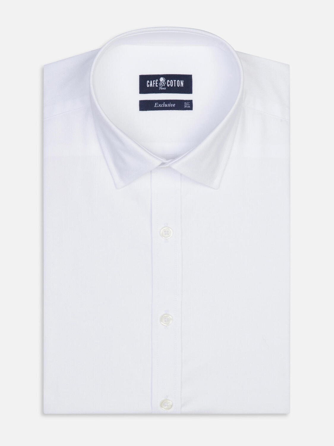 Camisa entallada oxford blanca - Cuello Pequeño