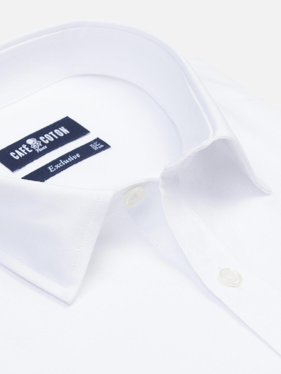 Camisa entallada oxford blanca - Cuello Pequeño