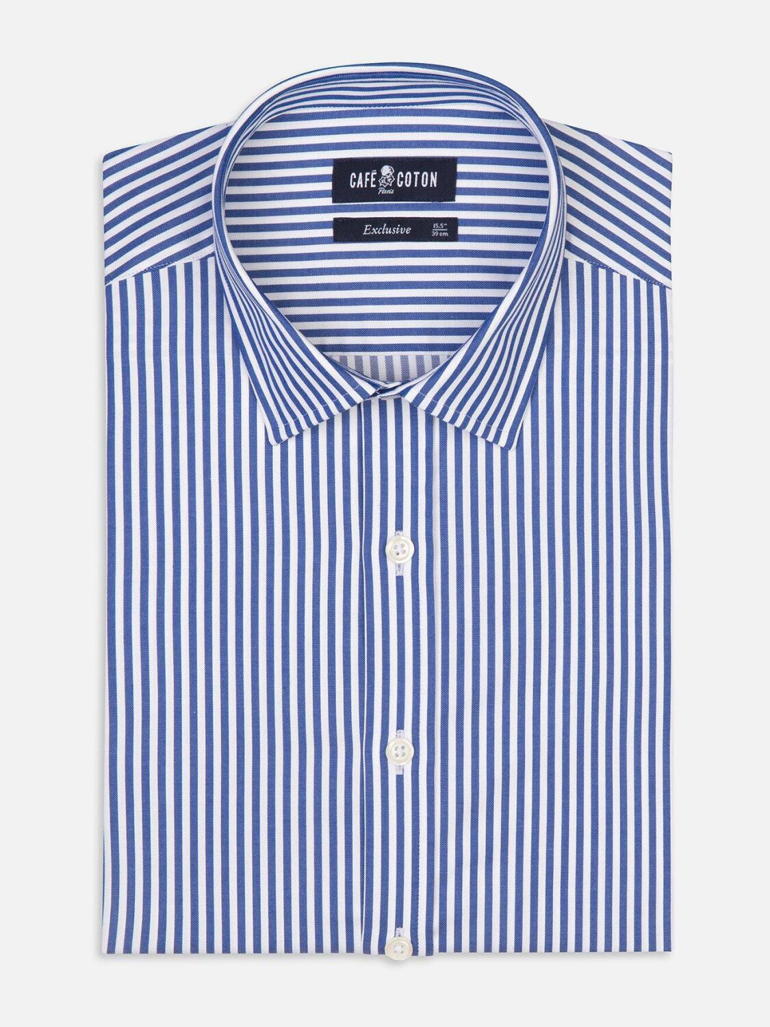 Camisa entallada Nick a rayas marineras - Cuello corto