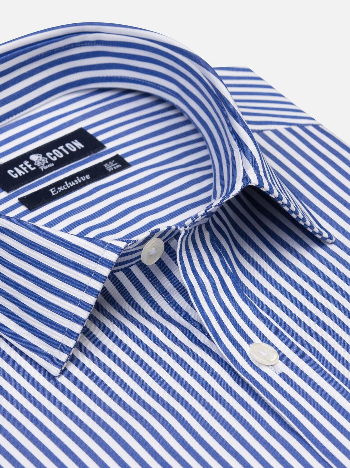 Camisa entallada Nick a rayas marineras - Cuello corto