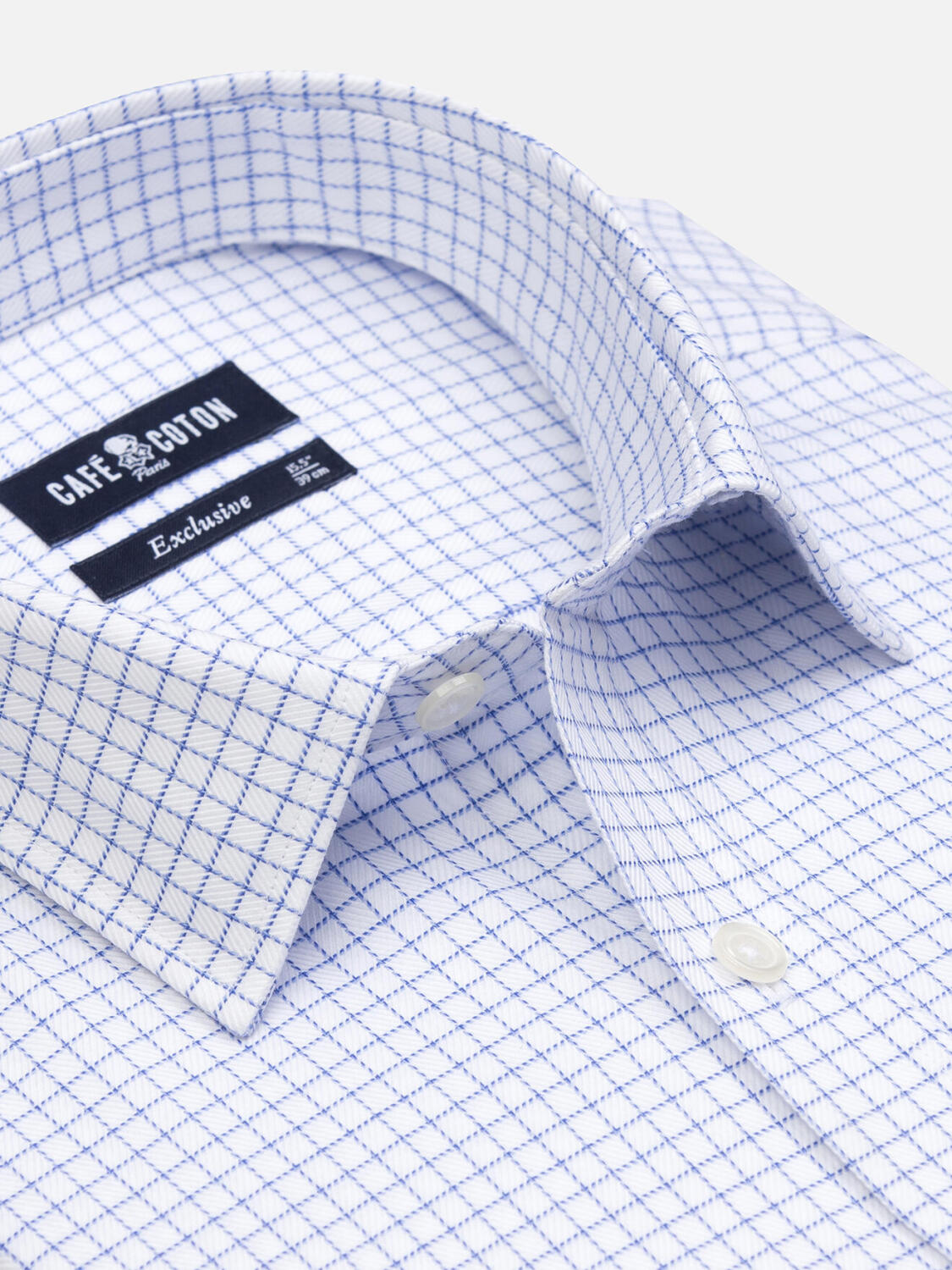 Oleg blauw geruit overhemd