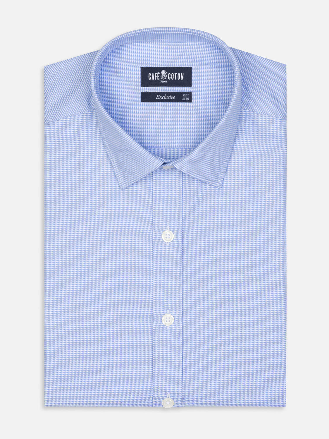 Peters Hemels Gestructureerd Slim fit overhemd  - Kleine Kraag