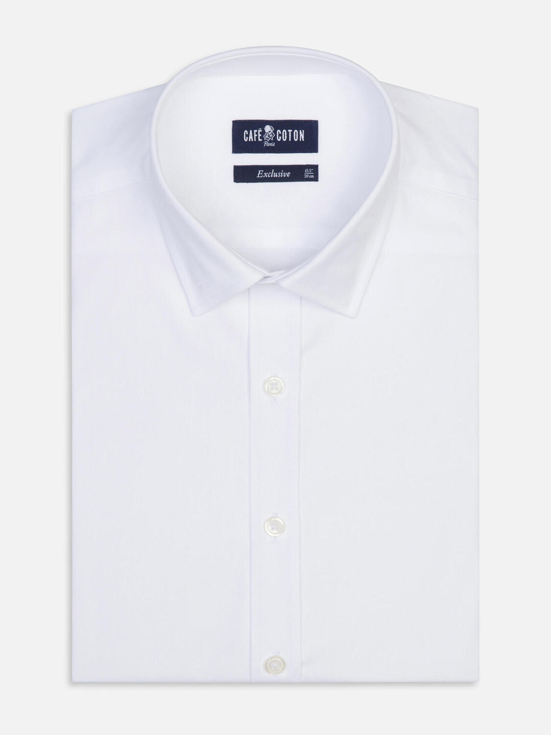 Camicia slim fit a punta bianca - Colletto piccolo