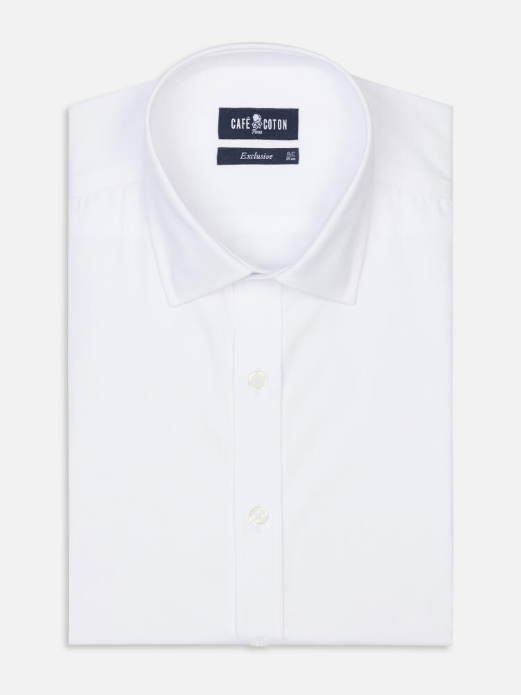 White Pin Point slim fit shirt - Short Collar