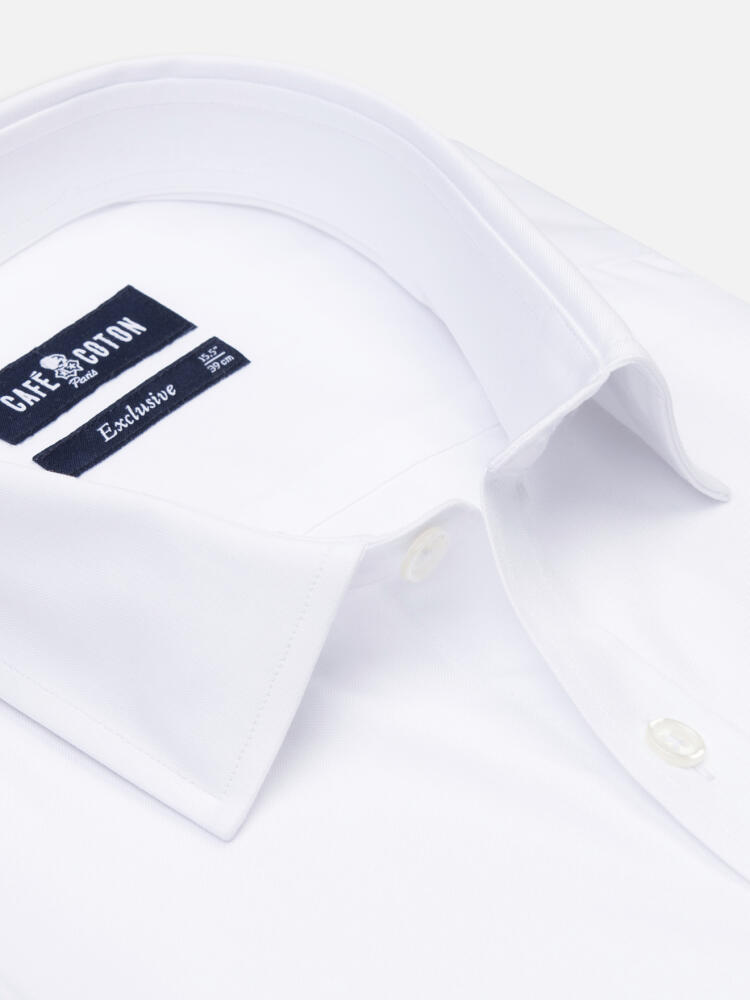 White Pin Point slim fit shirt - Short Collar