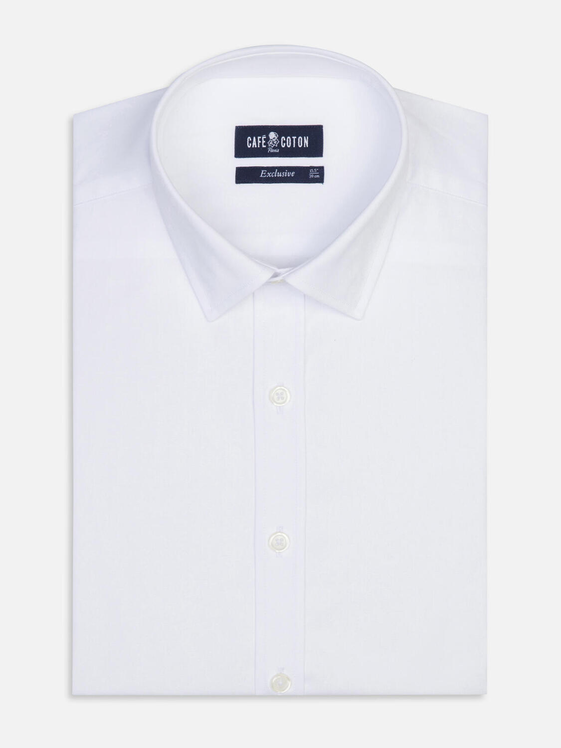 PopelineTailliertes Hemd weiß - Kleiner Kragen