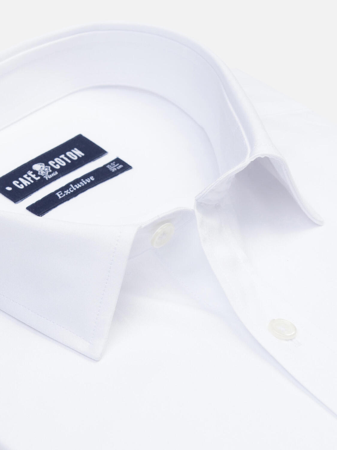 PopelineTailliertes Hemd weiß - Kleiner Kragen