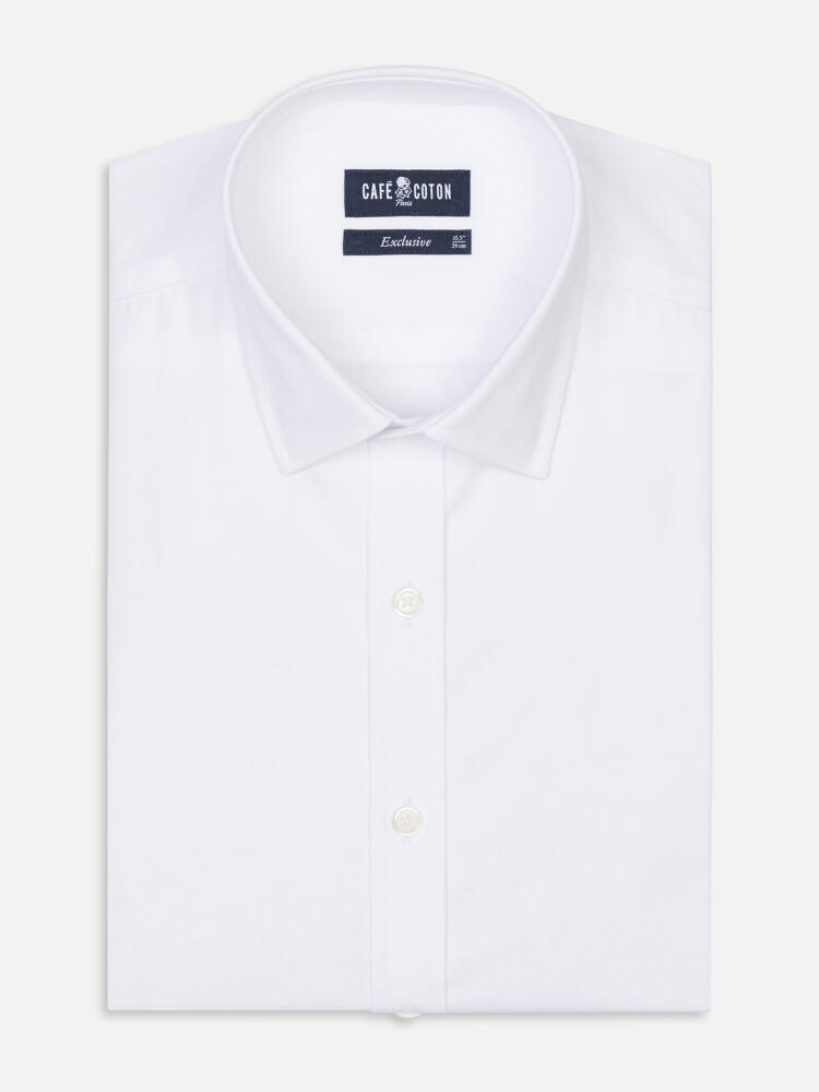 White poplin slim fit shirt - Short Collar