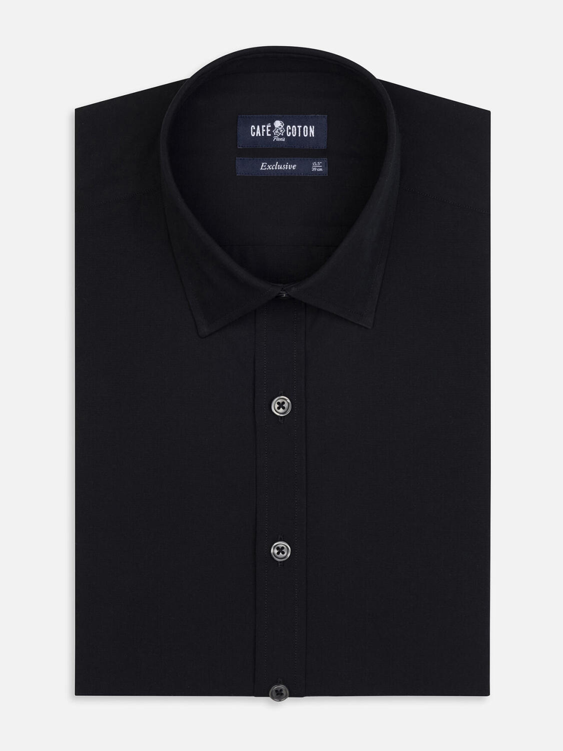 Camicia slim fit in popeline nero