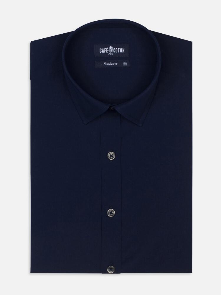 Chemise en popeline marine