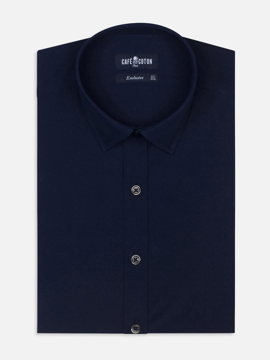 Navy poplin shirt
