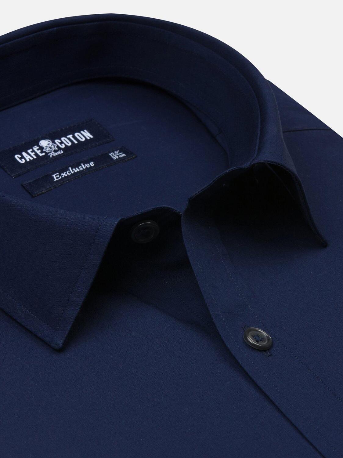 Navy poplin shirt