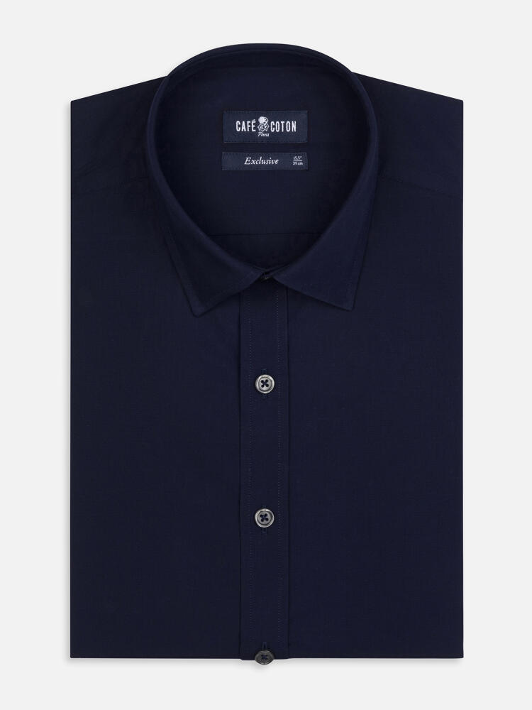 Poplin slim fit shirt - Navy