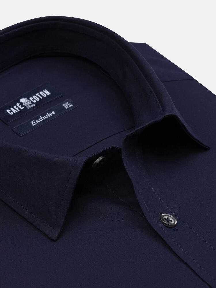 Poplin slim fit shirt - Navy