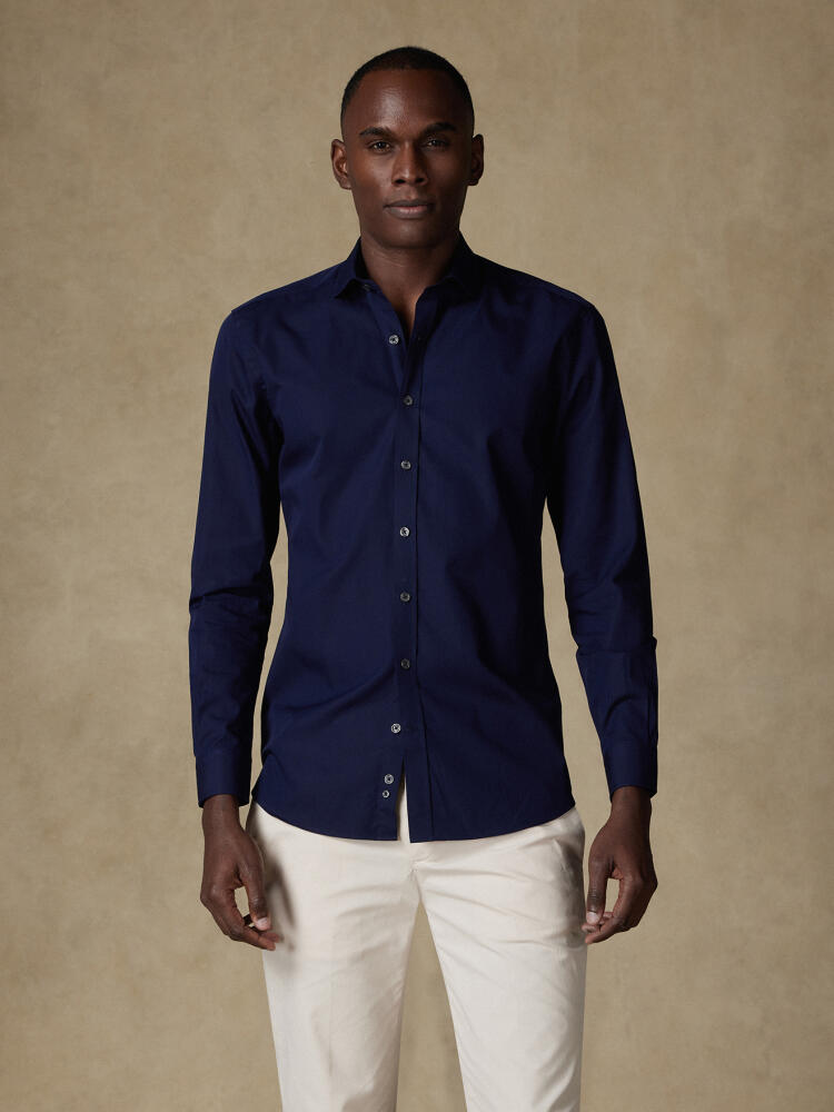 Poplin slim fit shirt - Navy