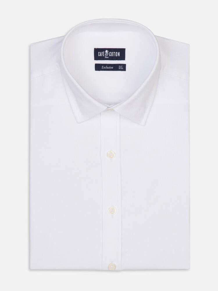 Chemise cintrée en twill blanc - Petit Col